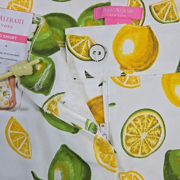 NWT Isaac Mizrahi Citrus Lemon and Limes Print Women's Shorts Size 4 Vacation - Picture 9 of 9